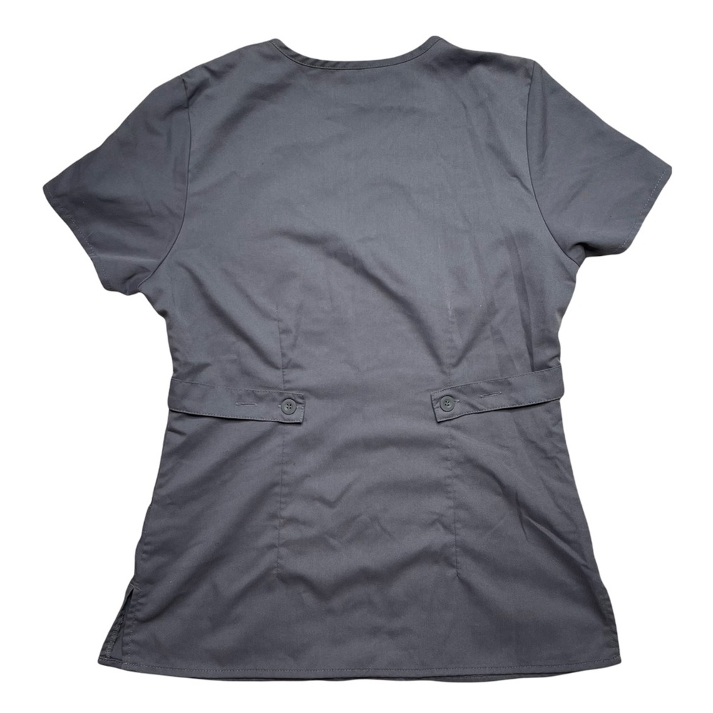 Gray’s Anatomy Barco gray short sleeve scrub top. pockets & button waist small - Picture 3 of 7